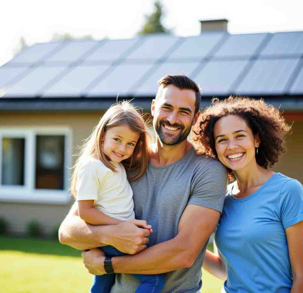 Family after a visit from River Breeze Services